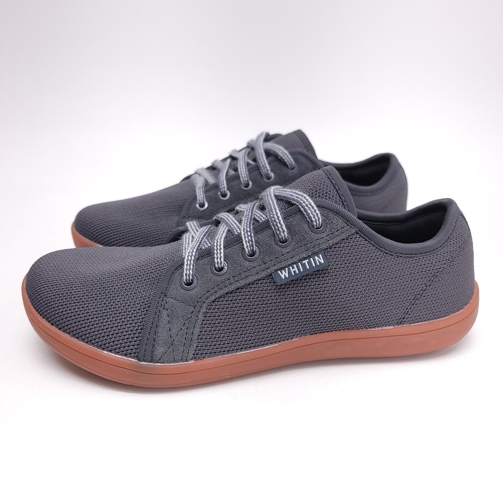Whitin Barefoot Minimalist Sneakers Mens 40 Charcoal Gray W81 Gum Sole Low Top